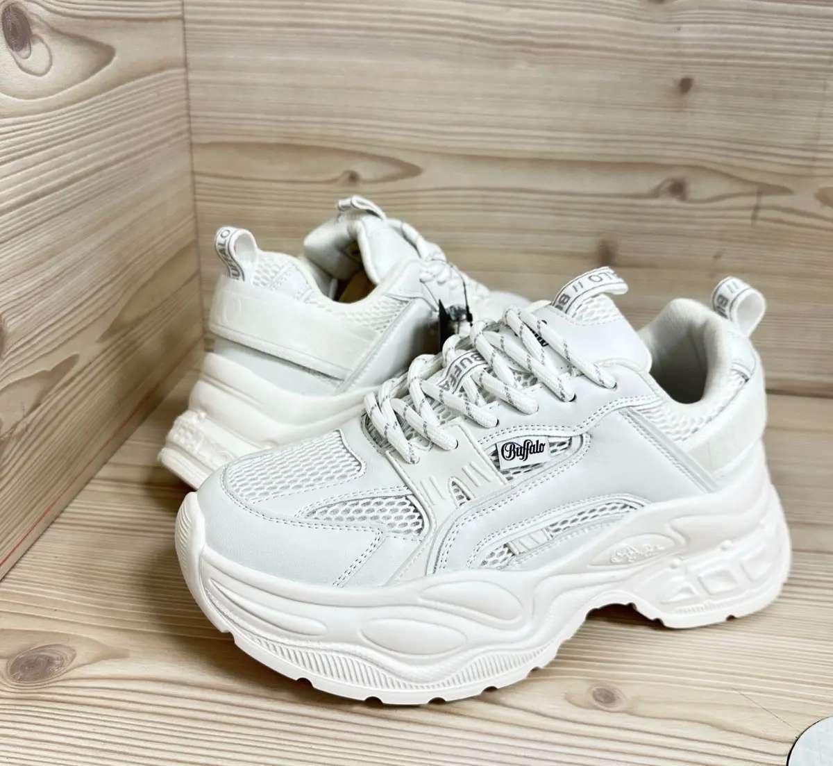 Buffalo Sneakers donna YUNO VEGAN nappa mesh white - 7
