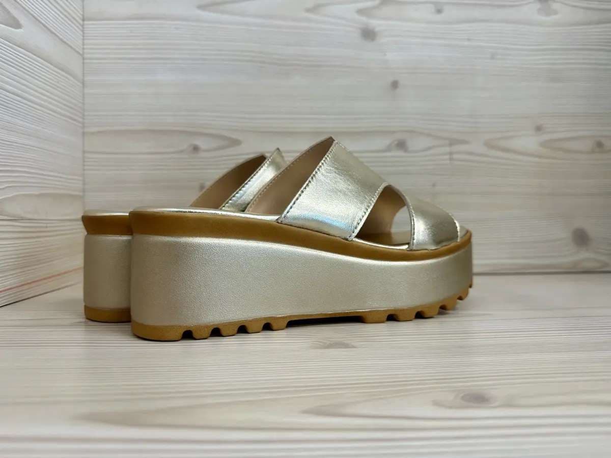 Cinzia Soft ciabatte donna platino zeppa platform - 2