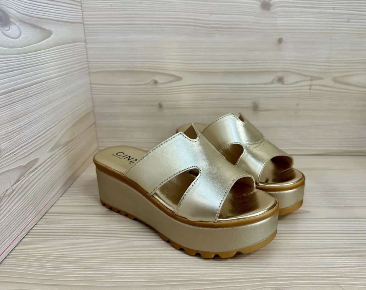 Cinzia Soft ciabatte donna platino zeppa platform - 3