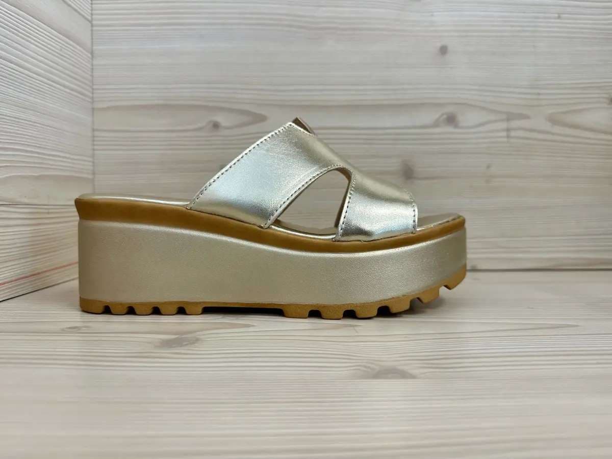 Cinzia Soft ciabatte donna platino zeppa platform - 4
