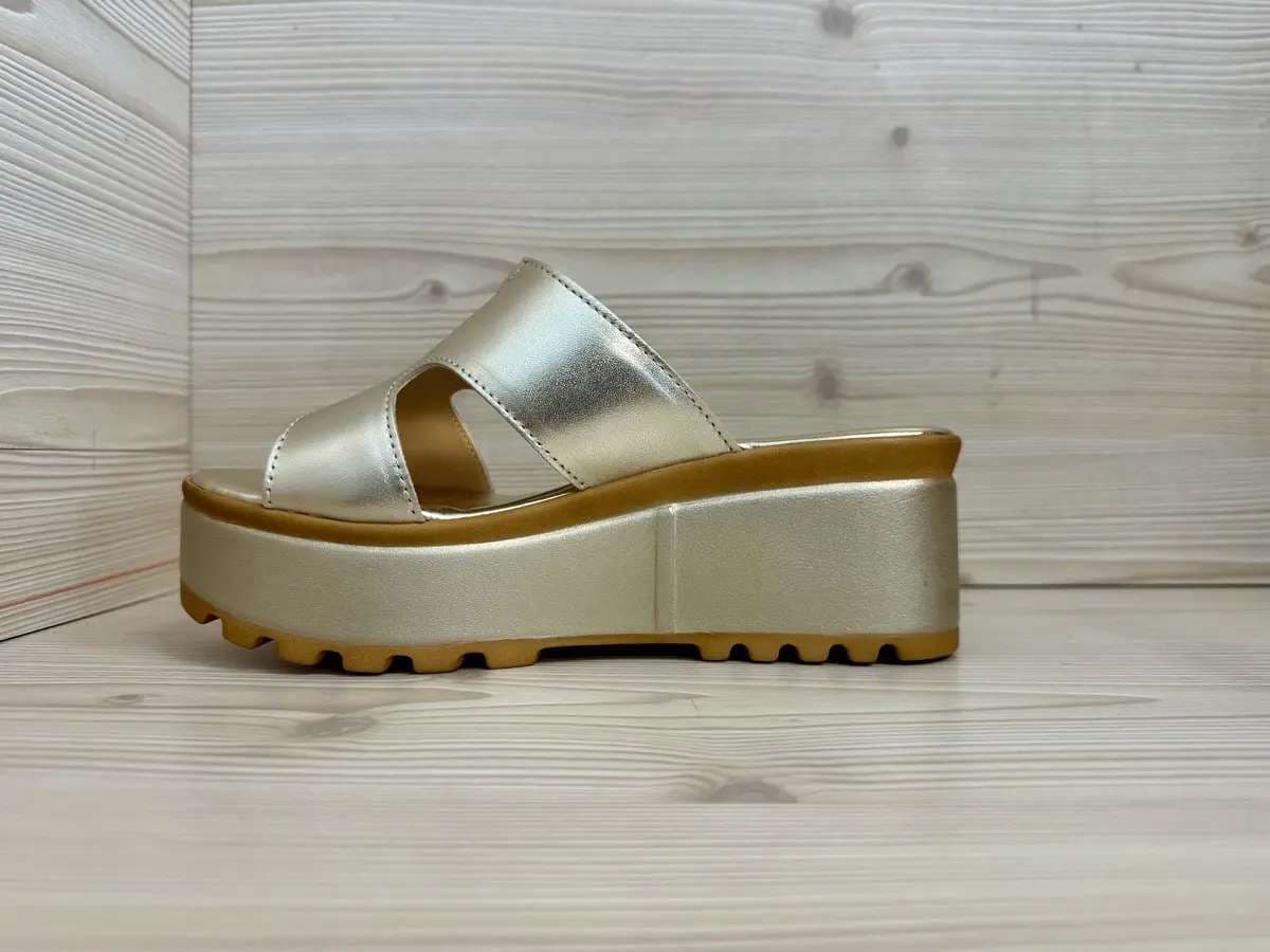 Cinzia Soft ciabatte donna platino zeppa platform - 5