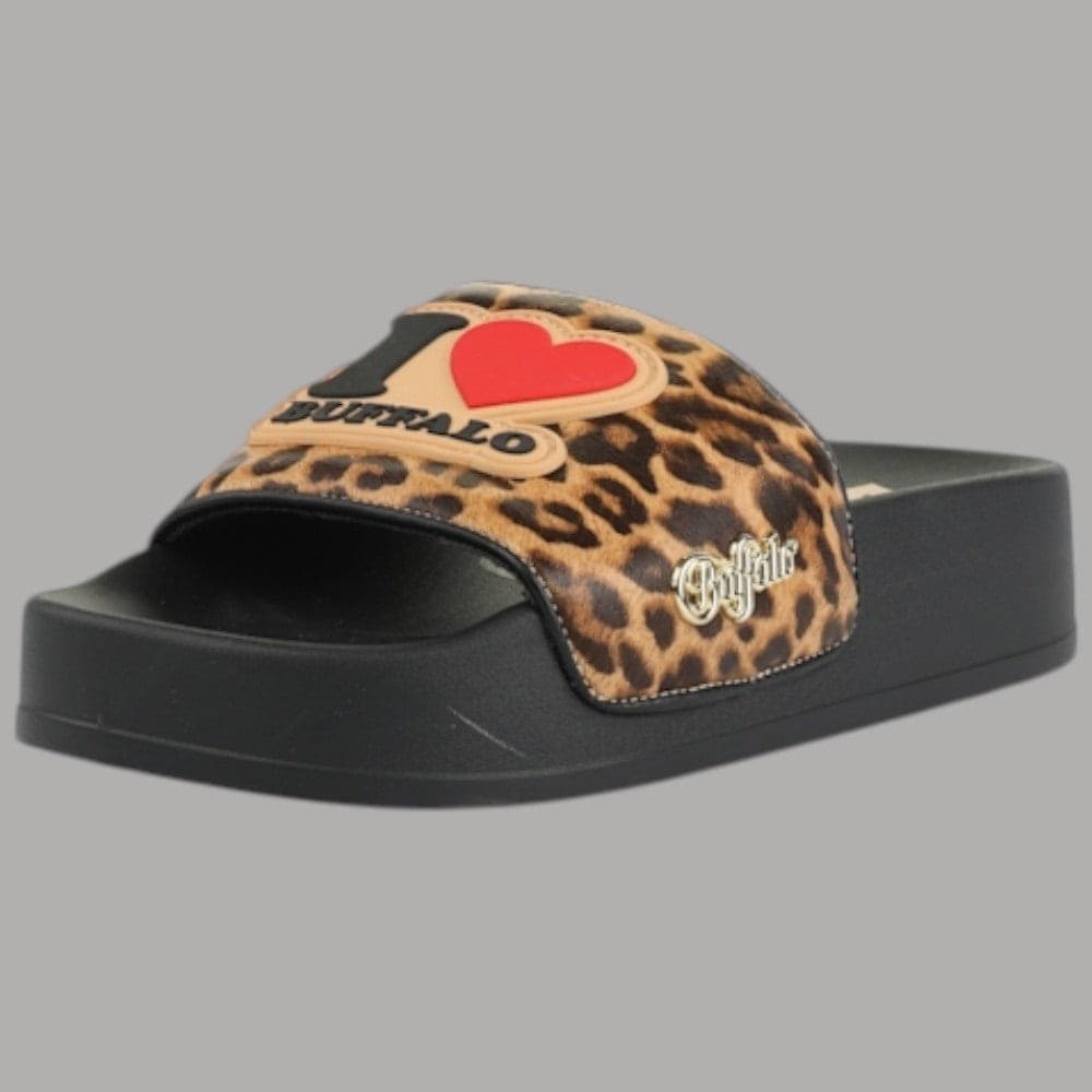 Buffalo Ciabatta con Plateau Playa Love Animalier Comfort Leggero 3.5 cm - 2