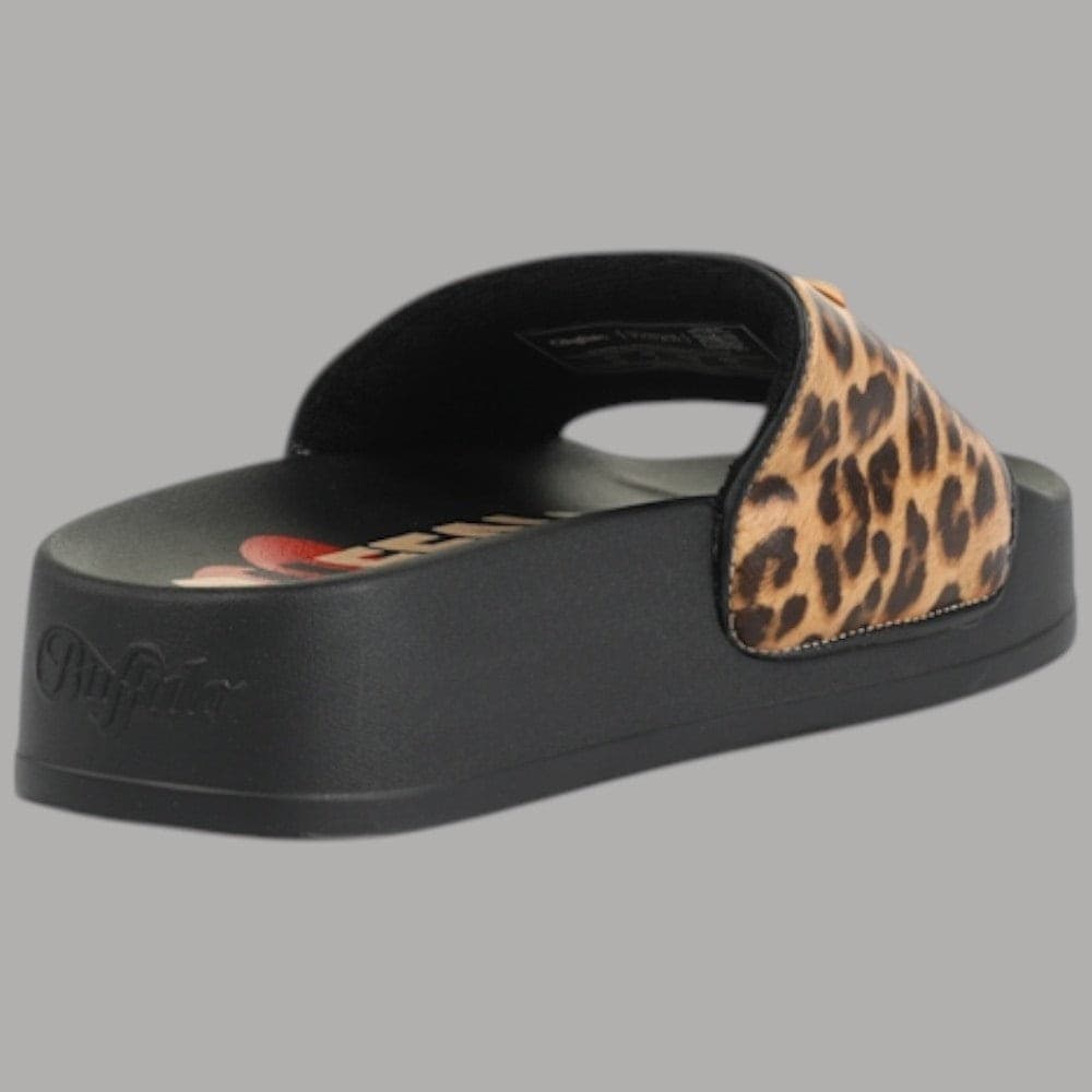 Buffalo Ciabatta con Plateau Playa Love Animalier Comfort Leggero 3.5 cm - 3