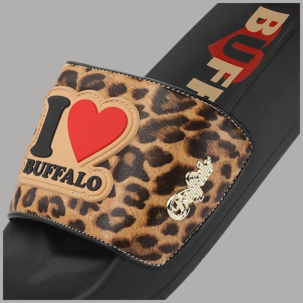 Buffalo Ciabatta con Plateau Playa Love Animalier Comfort Leggero 3.5 cm - 4
