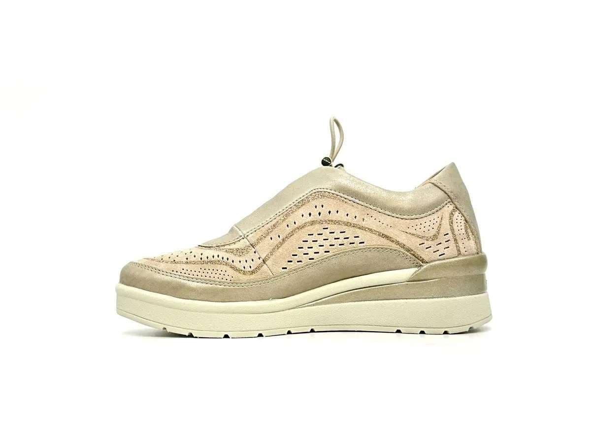 Stonefly sneaker donna oro traforate zeppa comfort suola leggera - 5
