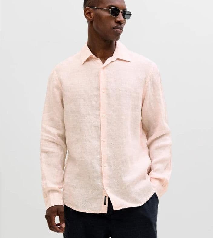 Camicia Jack & Jones Lawrence Linen LS Pink - 5