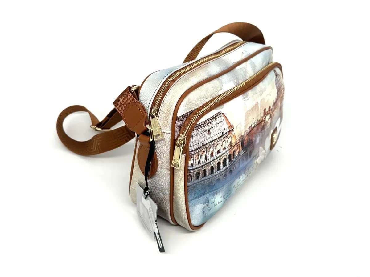 Ynot borsa donna tracolla Rome Lotus stampa multicolor Roma - 3