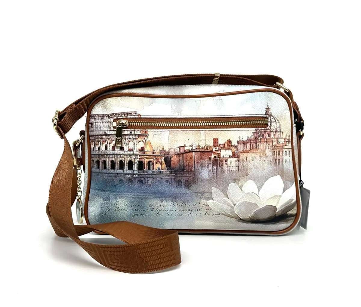 Ynot borsa donna tracolla Rome Lotus stampa multicolor Roma - 4