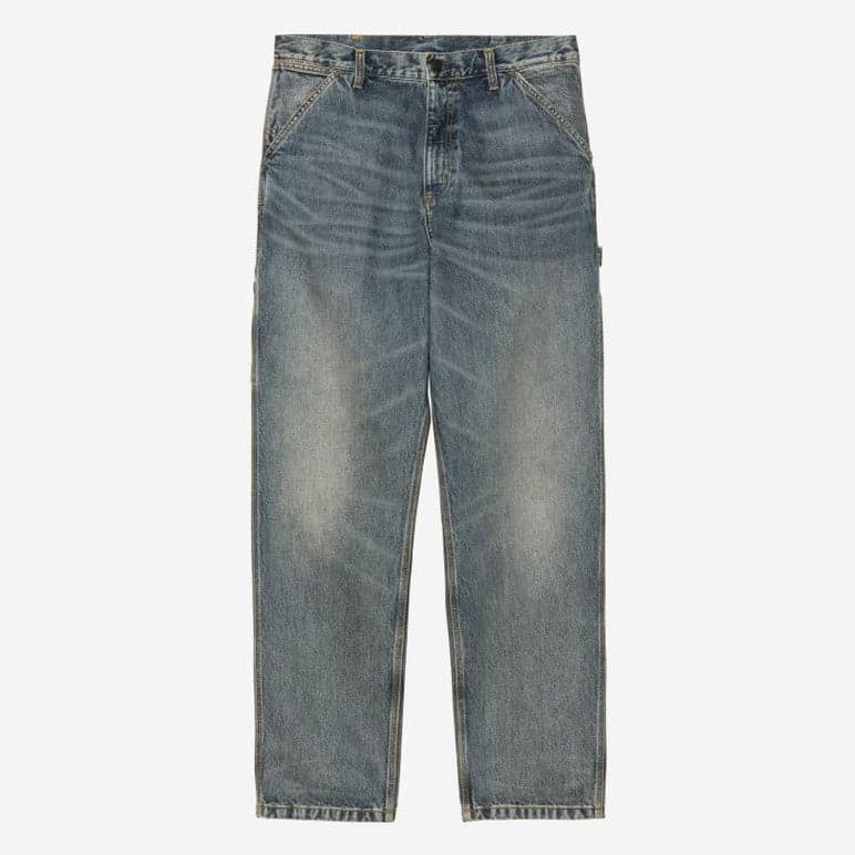 Pantalone Carhartt Single Knee Blue worn Used - 2
