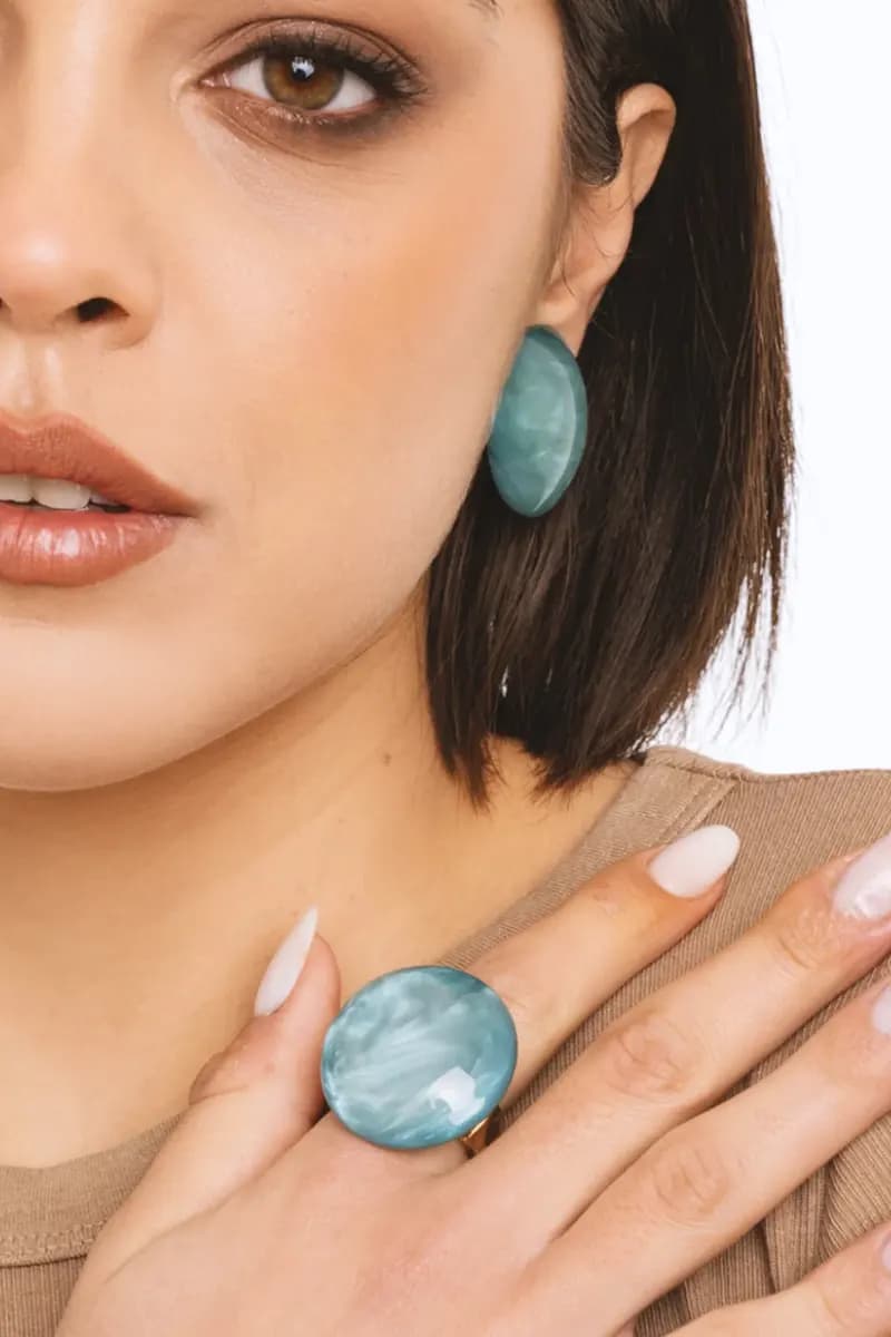 Anello elastico con pietra tonda in acrilico | MYA ACCESSORIES - 3