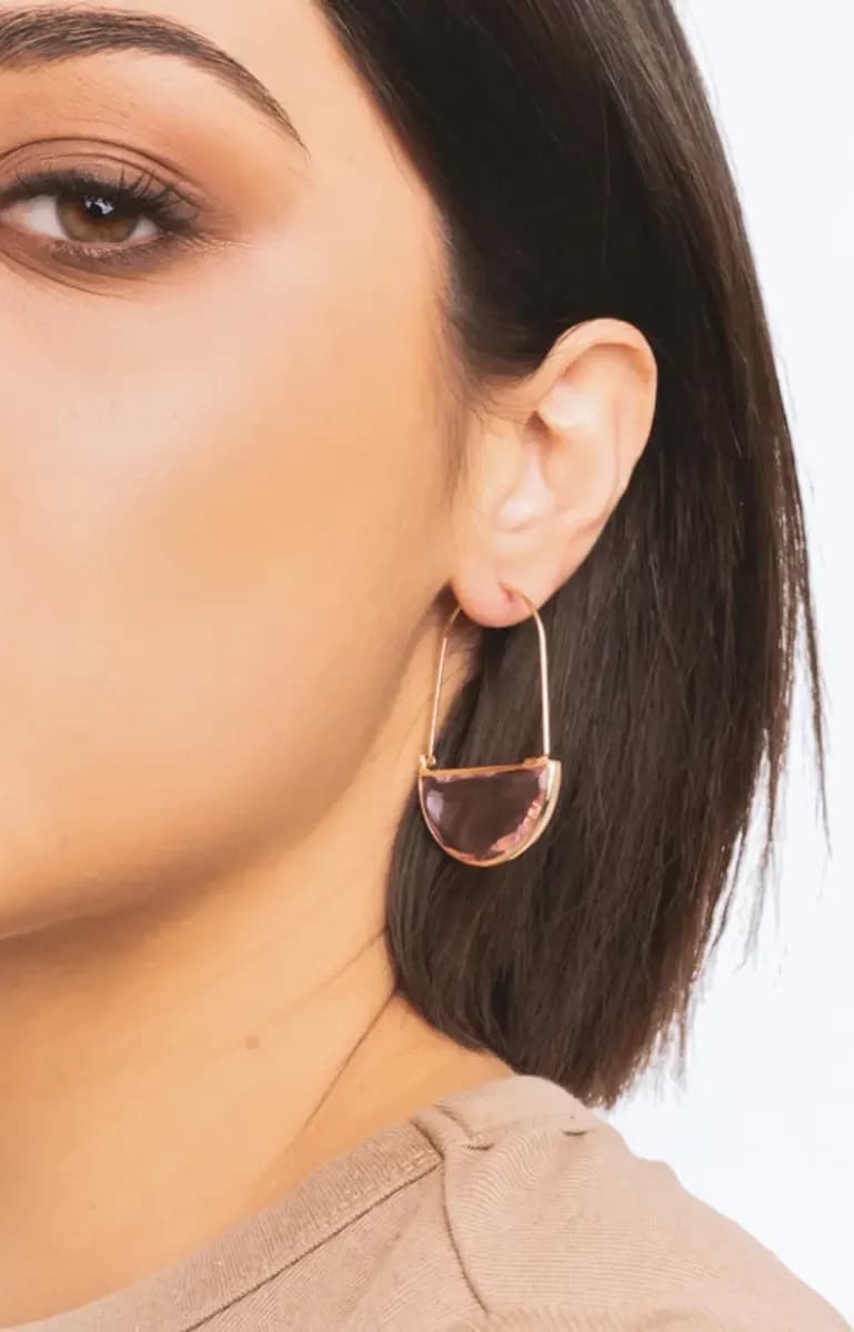 Orecchini pendenti con pietra in vetro | MYA ACCESSORIES - 3