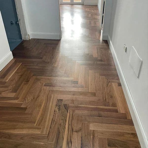 €39,90mq ***STOCK*** Bancale 56 mq di  Prefinito HARO, rovere Allegro 10x70x490 Noce Americano vernice spina - 6