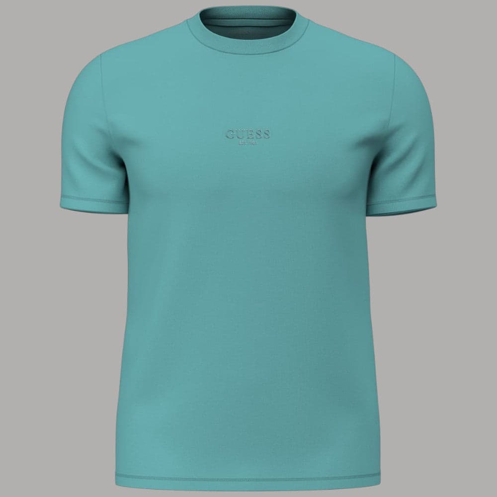 T-shirt Guess Slim Cotone con Logo Piccolo Frontale - 6