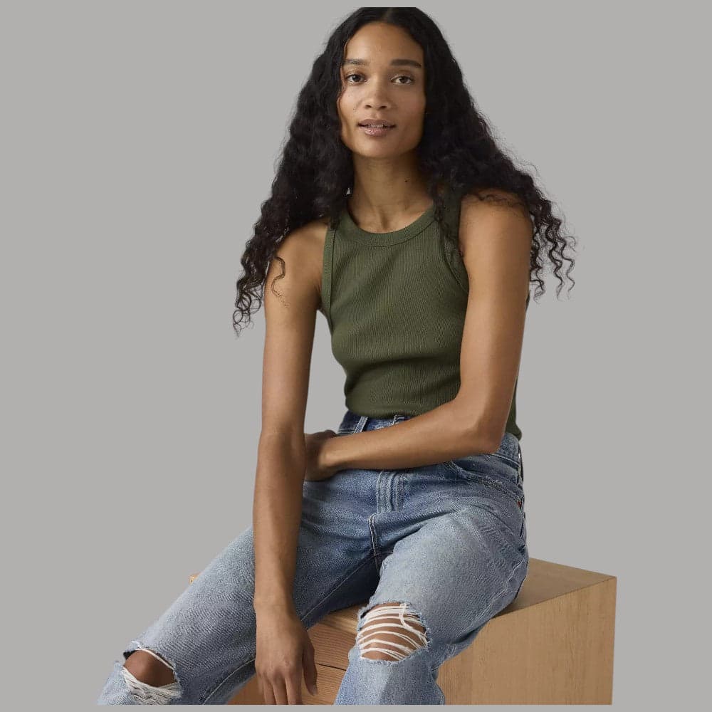 Canotta Levi's Slim Aderente Cotone a Coste Red Tab - 4