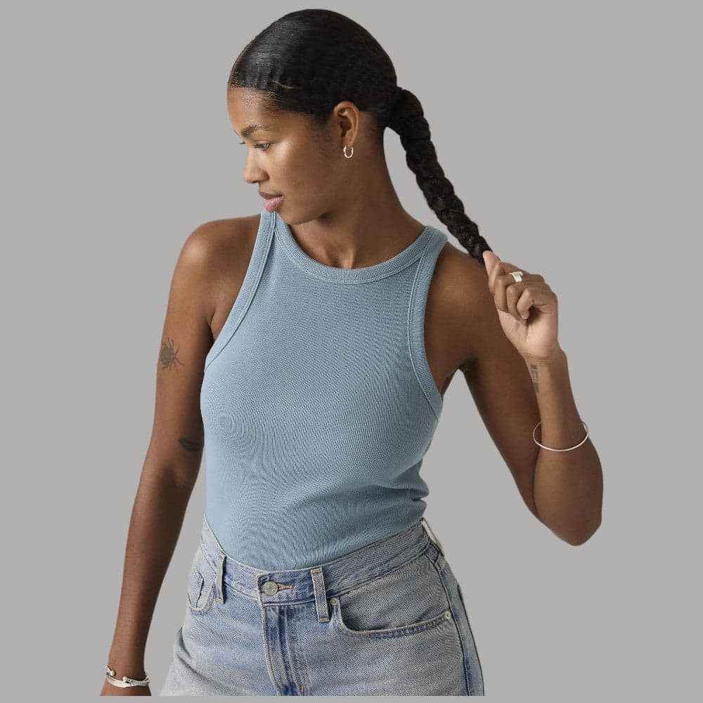 Canotta Levi's Slim Aderente Cotone a Coste Red Tab - 10