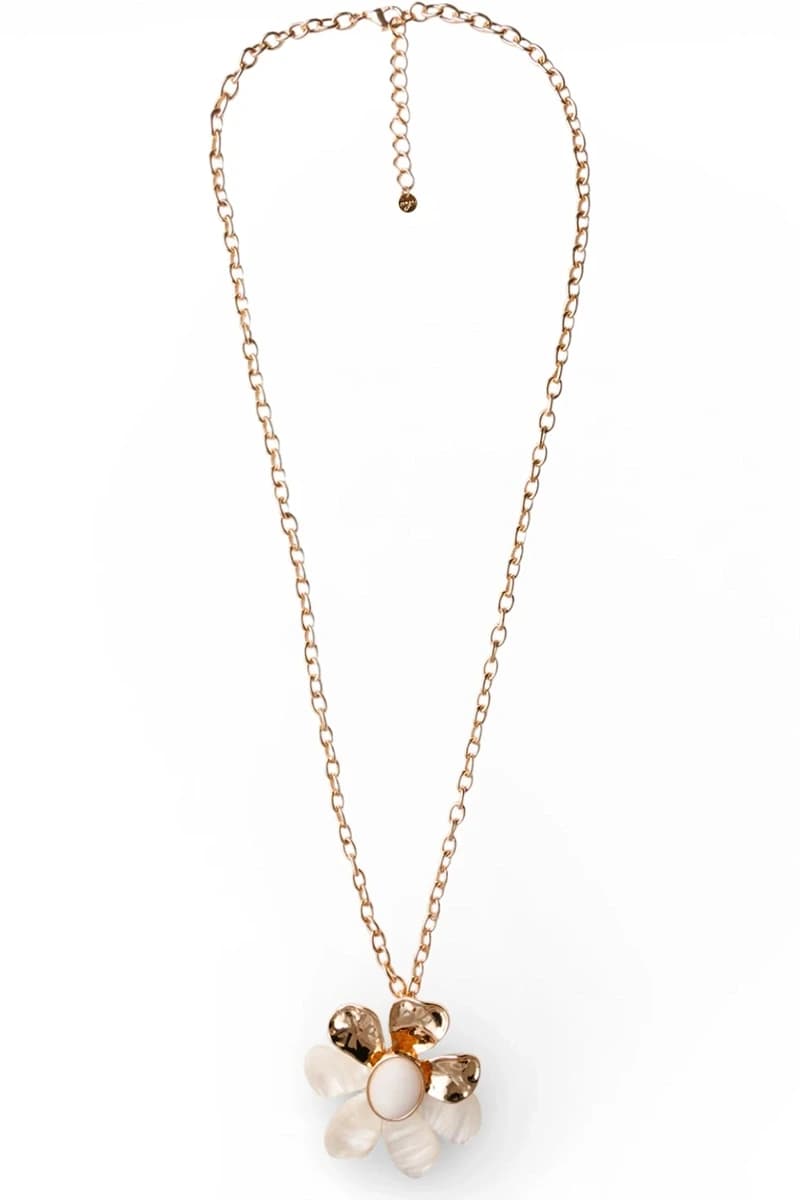 Collana lunga catena con pendente fiore | MYA ACCESSORIES - 3