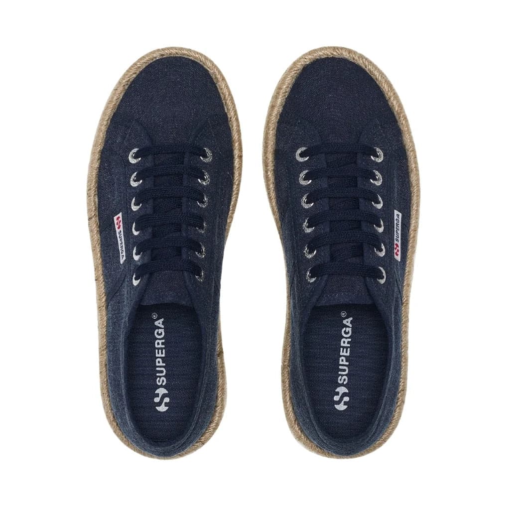 Superga Scarpa Donna Sneakers Platform in Cotone Navy - 3