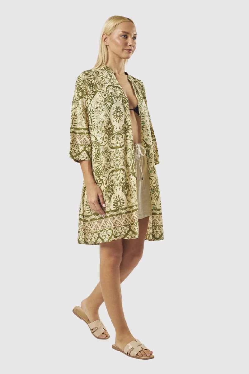 Kaftano stampa Paisley | Verde Fashion - 7