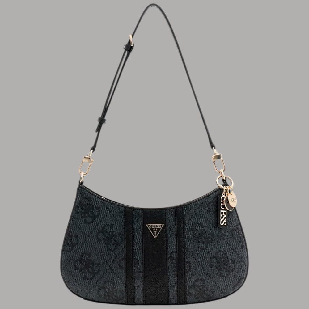 Guess borsa a spalla Noelle similpelle con logo e charm dorati - 1