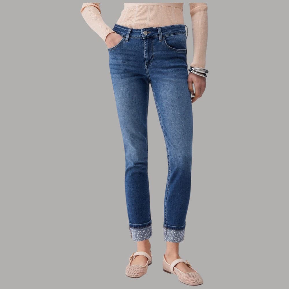 Liu Jo Jeans Skinny Strass Effetto Used - Moda Chic e Comfort - 6