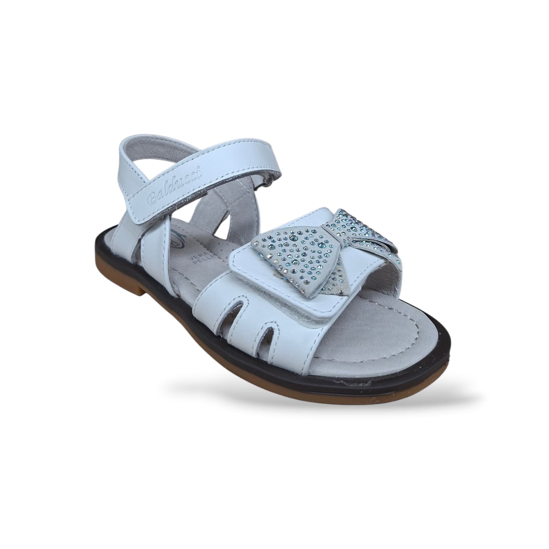 Sandali Balducci Gullit GULL1821 Bianco Bambine e Ragazze – Pelle Velcro Cerimonia Made in Italy - 2