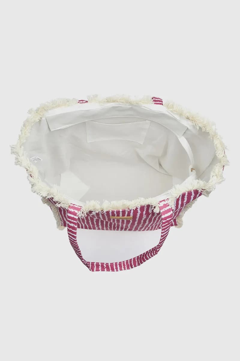 Borsa mare in tessuto a righe | Verde Fashion - 11