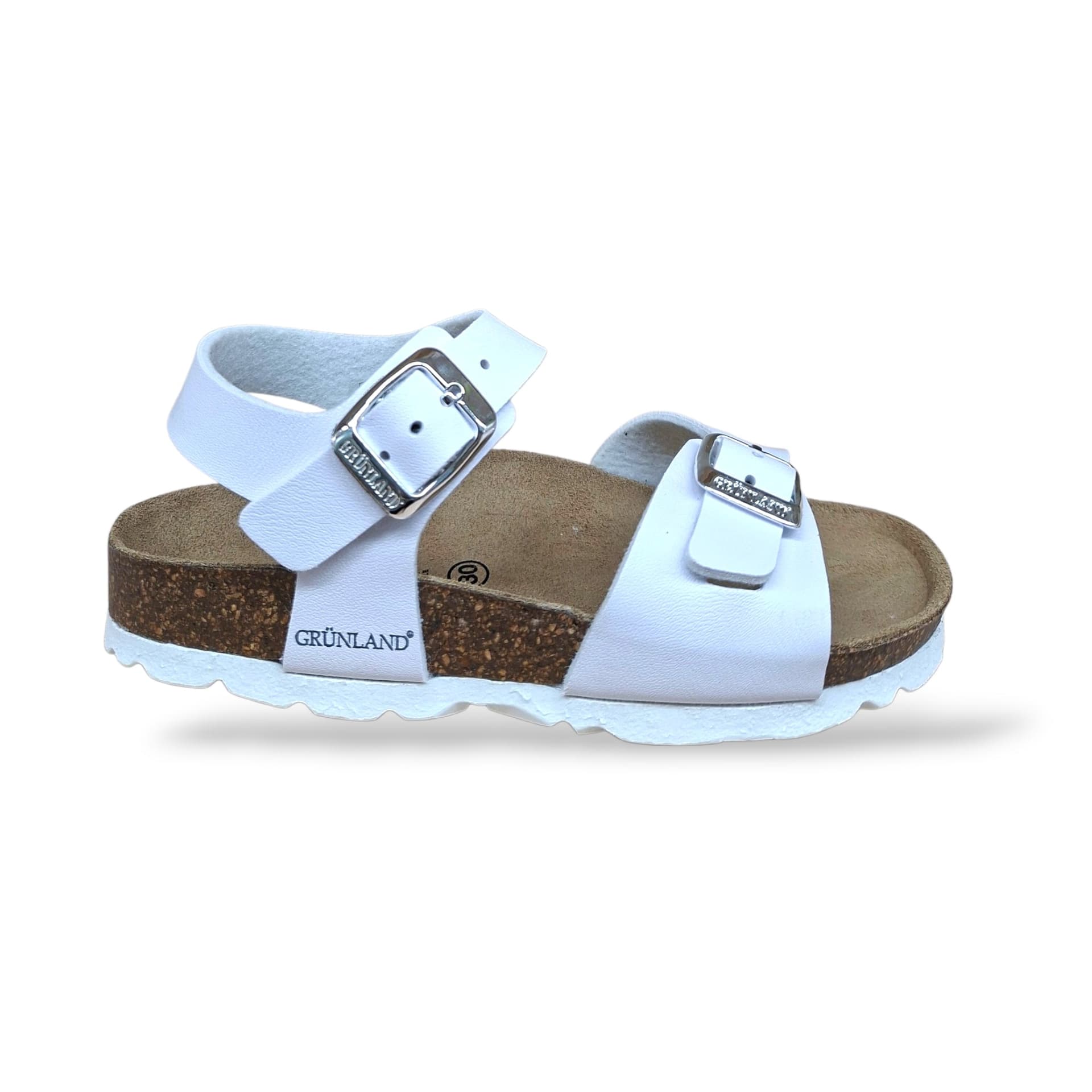 Sandalo Bio Sughero Bambini e Ragazzi Grunland Junior Luce Bianco – Fibia - 6