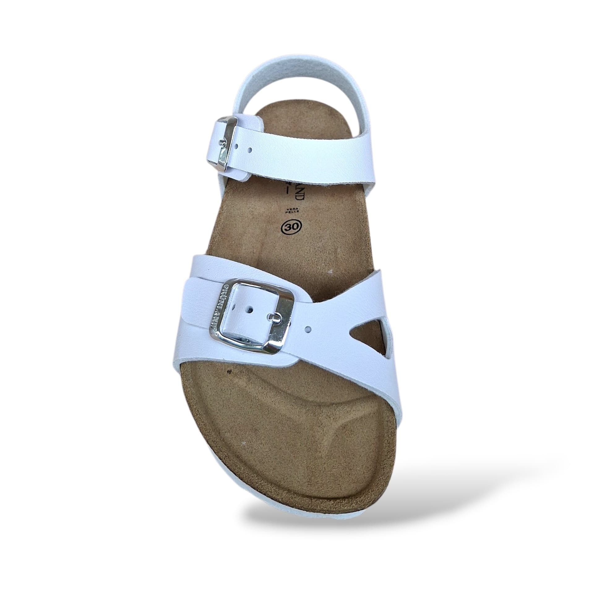 Sandalo Bio Sughero Bambini e Ragazzi Grunland Junior Luce Bianco – Fibia - 4