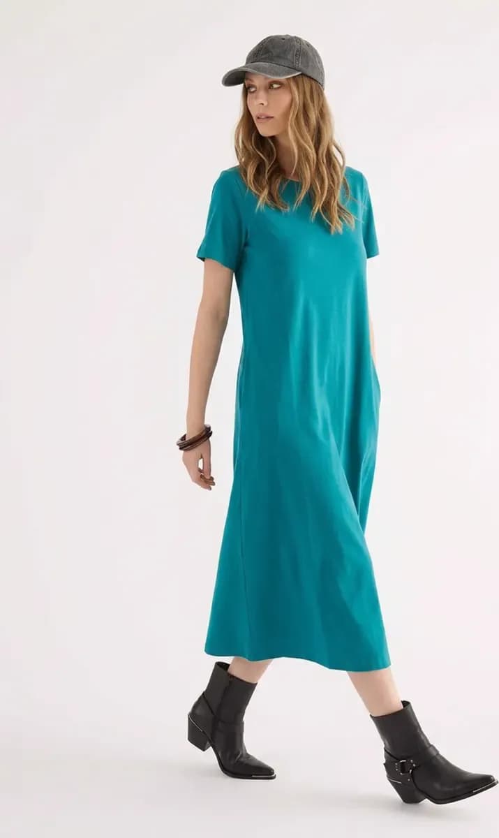 Abito midi in cotone Escape | VERDISSIMA Isla - 1