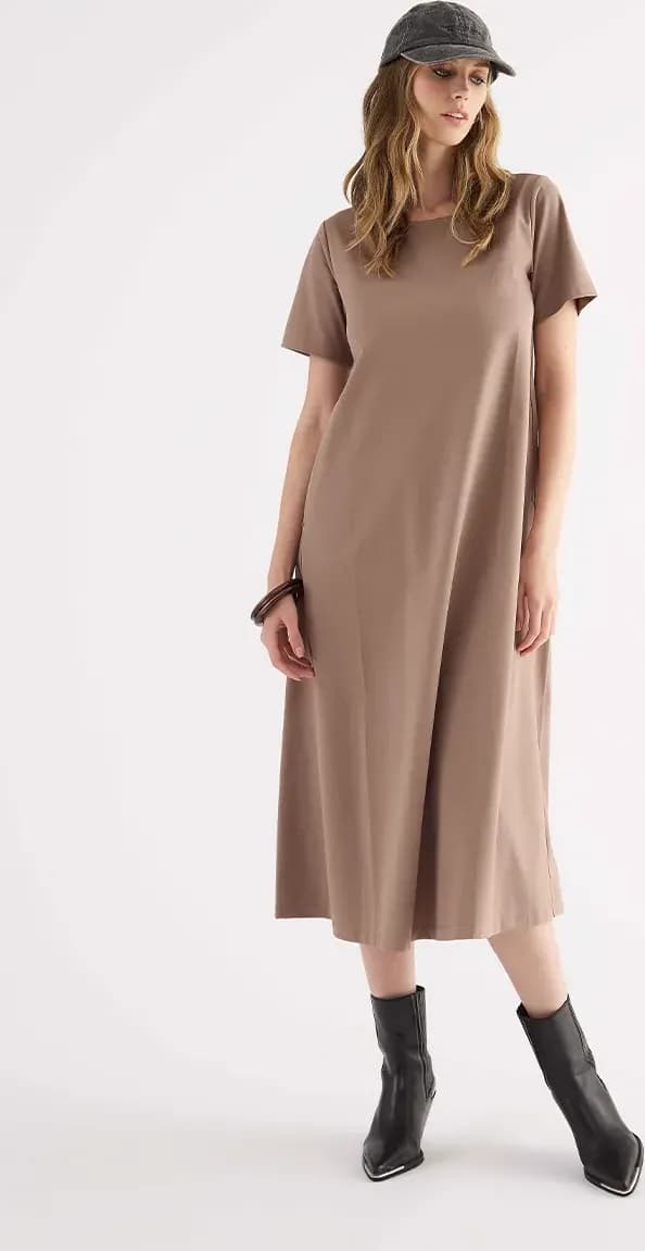 Abito midi in cotone Escape | VERDISSIMA Isla - 2