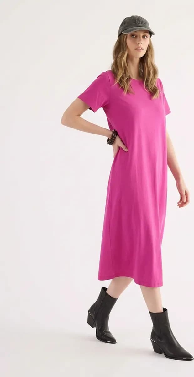 Abito midi in cotone Escape | VERDISSIMA Isla - 3