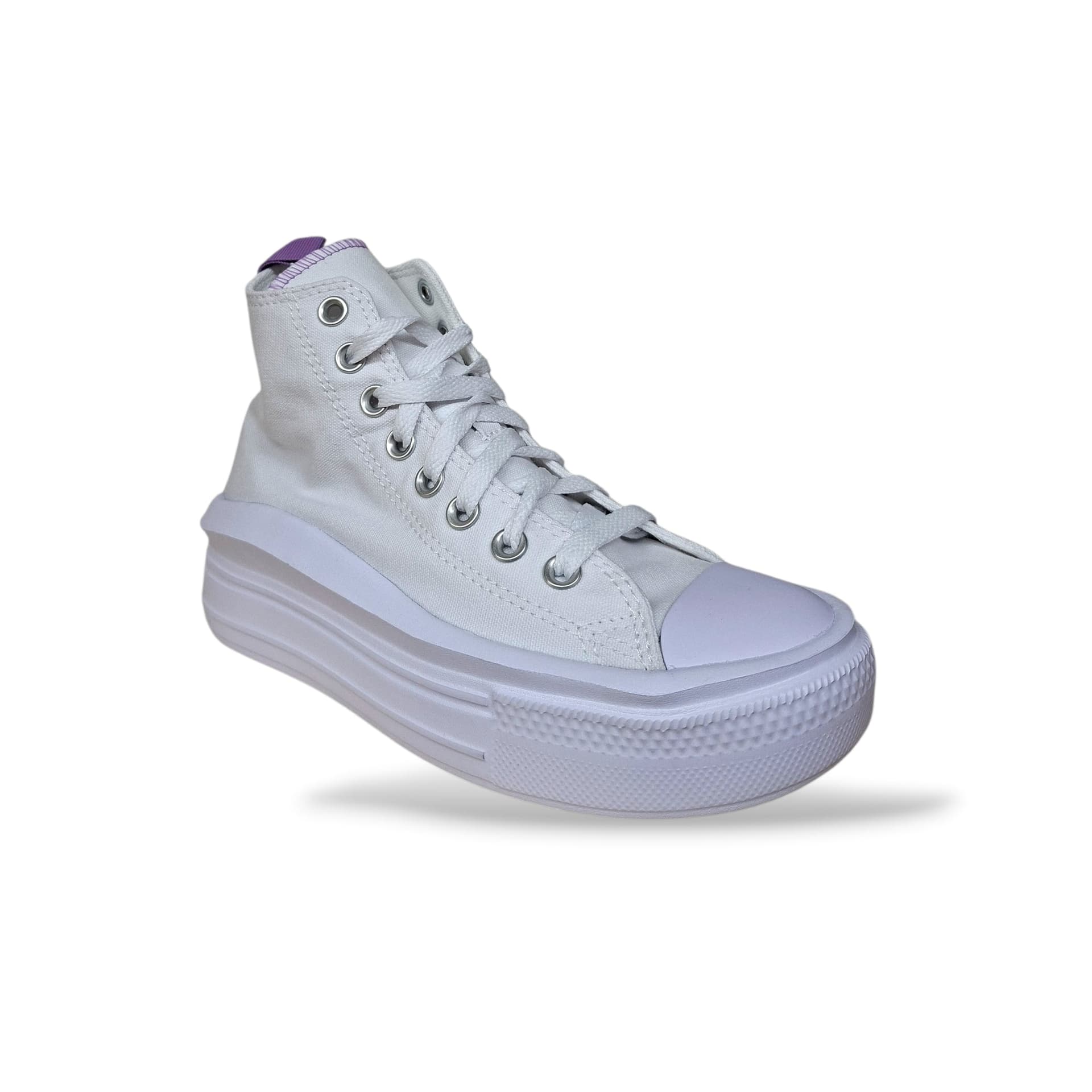 Sneakers Converse Chuck Taylor Platform A03667C Bianco Viola Donna e Ragazza | Zeppa Trendy - 2