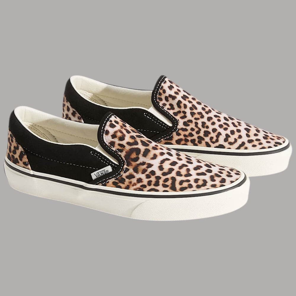 Vans Slip-On Scarpe Tela e Pelle Scamosciata Motivo Leopardato Comfort - 2