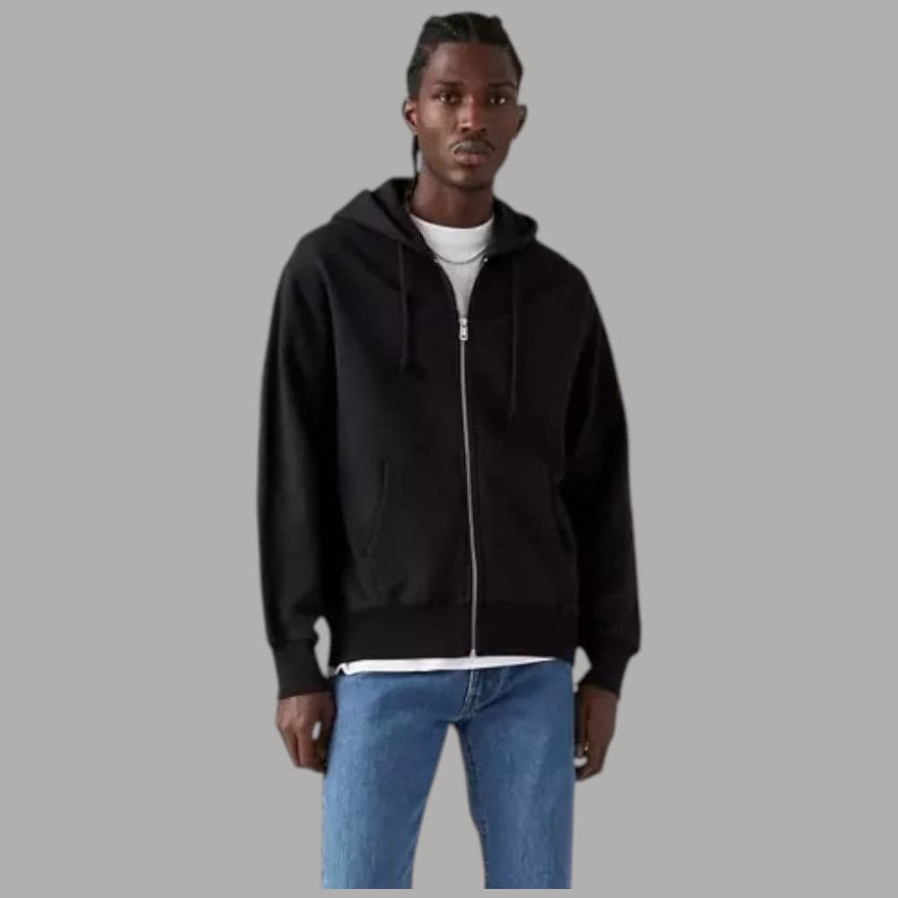 Levi's felpa nera con zip e cappuccio A92650000 - 7
