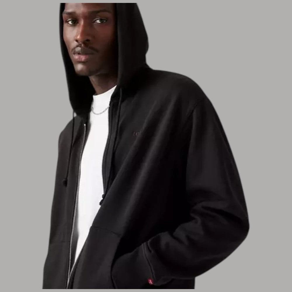 Levi's felpa nera con zip e cappuccio A92650000 - 3