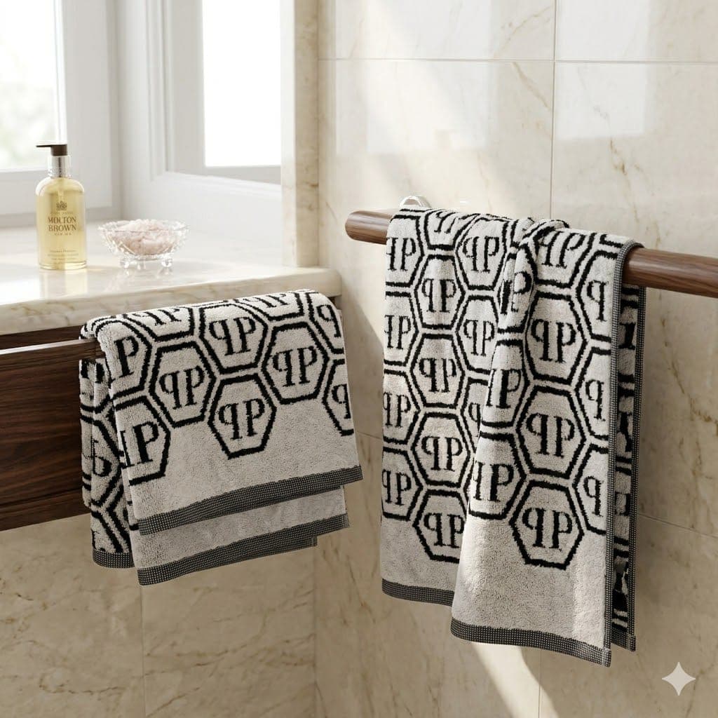 Coppia asciugamani Philipp Plein Pattern  Spugna di Cotone - 6