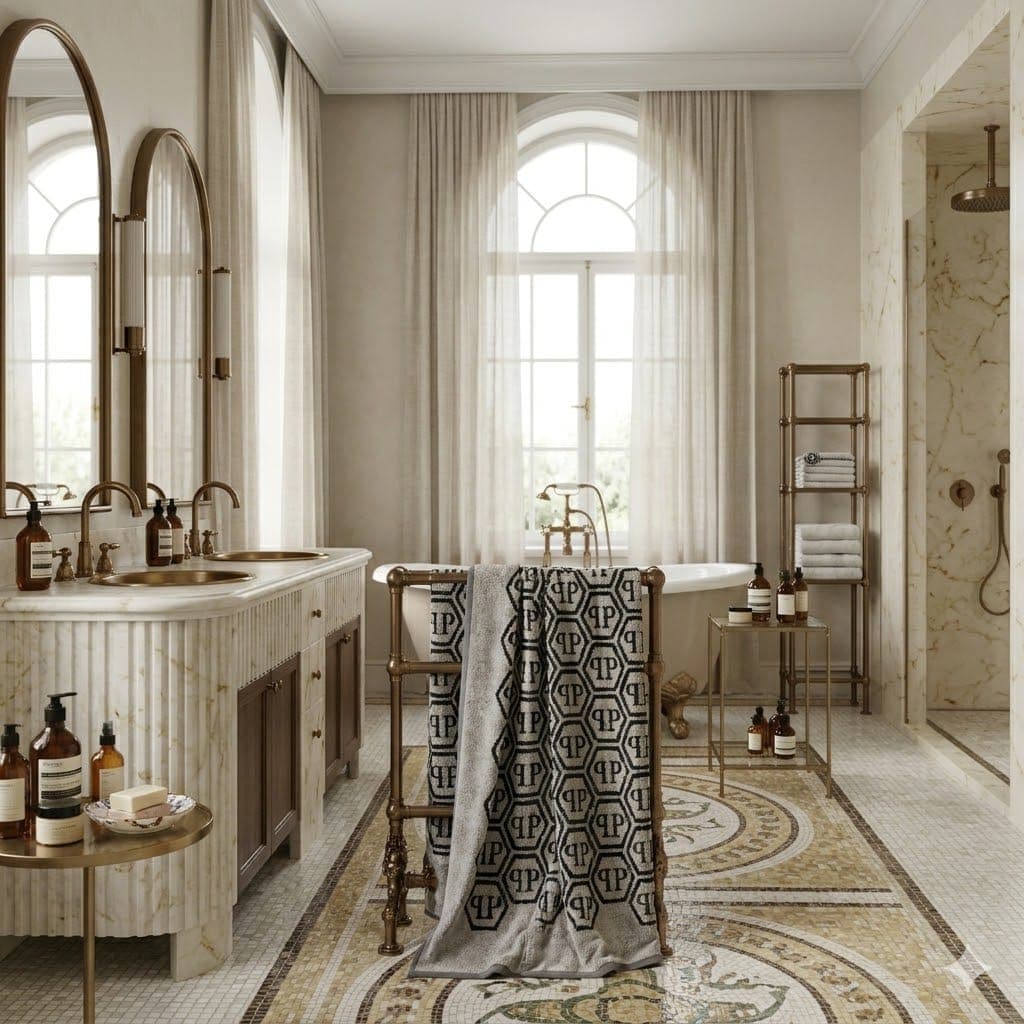Telo Bagno Philipp Plein Pattern in Spugna Velour Jacquard 95x150 cm - 2