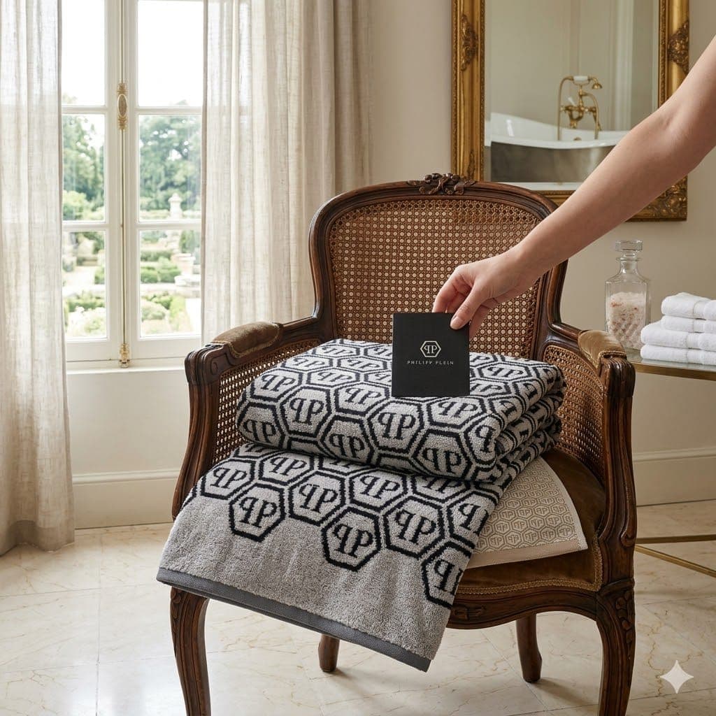 Telo Bagno Philipp Plein Pattern in Spugna Velour Jacquard 95x150 cm - 3