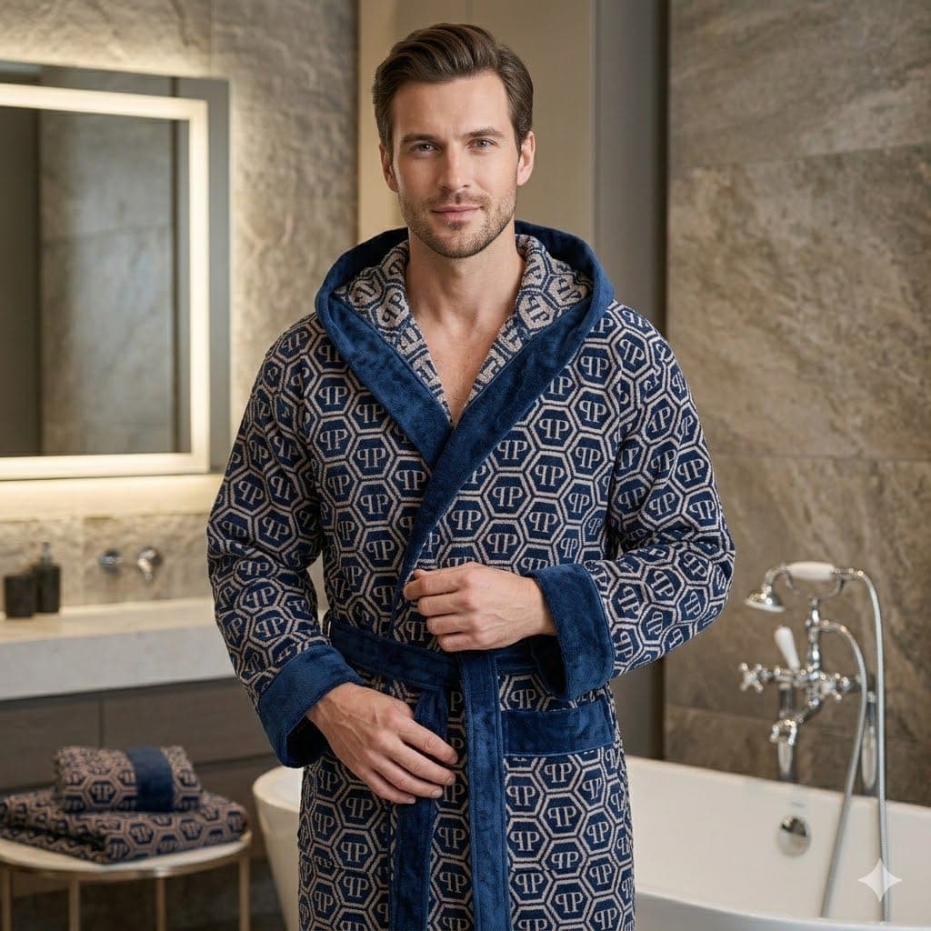 Accappatoio Philipp Plein Jungle con Cappuccio in Spugna di Cotone - 1