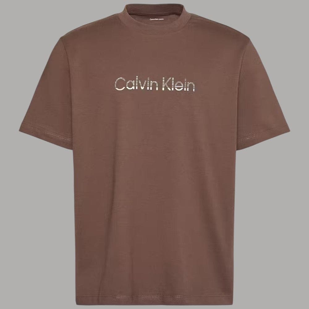 T-shirt Calvin Klein Logo Rilievo Cotone Regula Fit