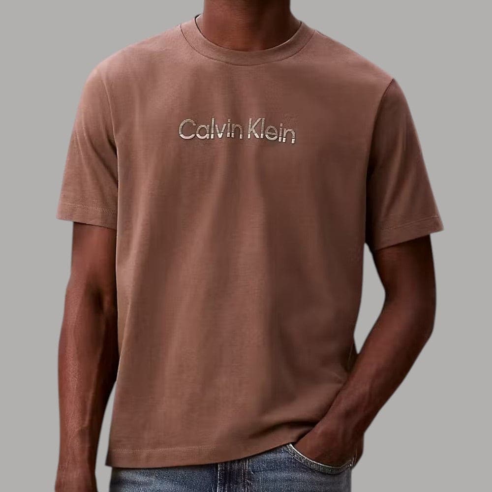 T-shirt Calvin Klein Logo Rilievo Cotone Regula Fit - 2