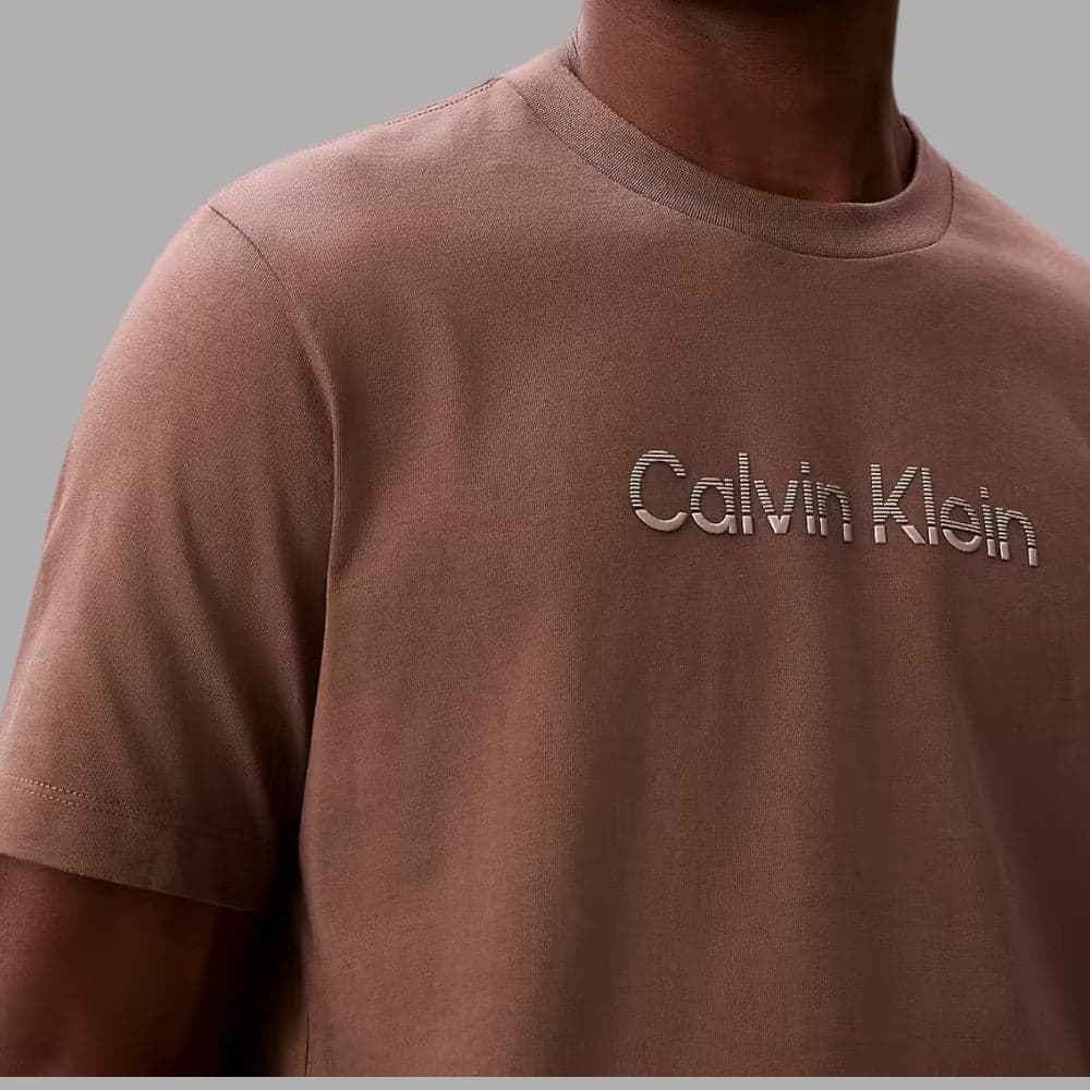 T-shirt Calvin Klein Logo Rilievo Cotone Regula Fit - 3