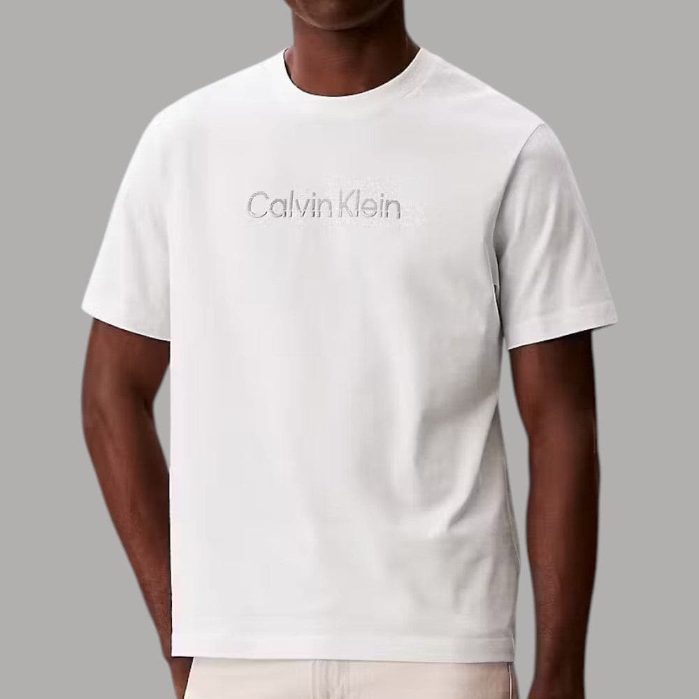 T-shirt Calvin Klein Logo Rilievo Cotone Regula Fit - 7