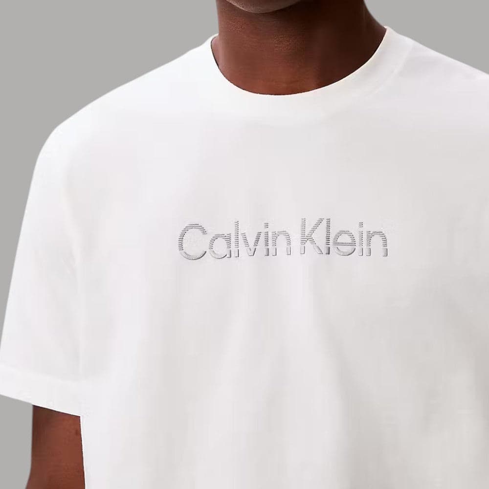 T-shirt Calvin Klein Logo Rilievo Cotone Regula Fit - 8