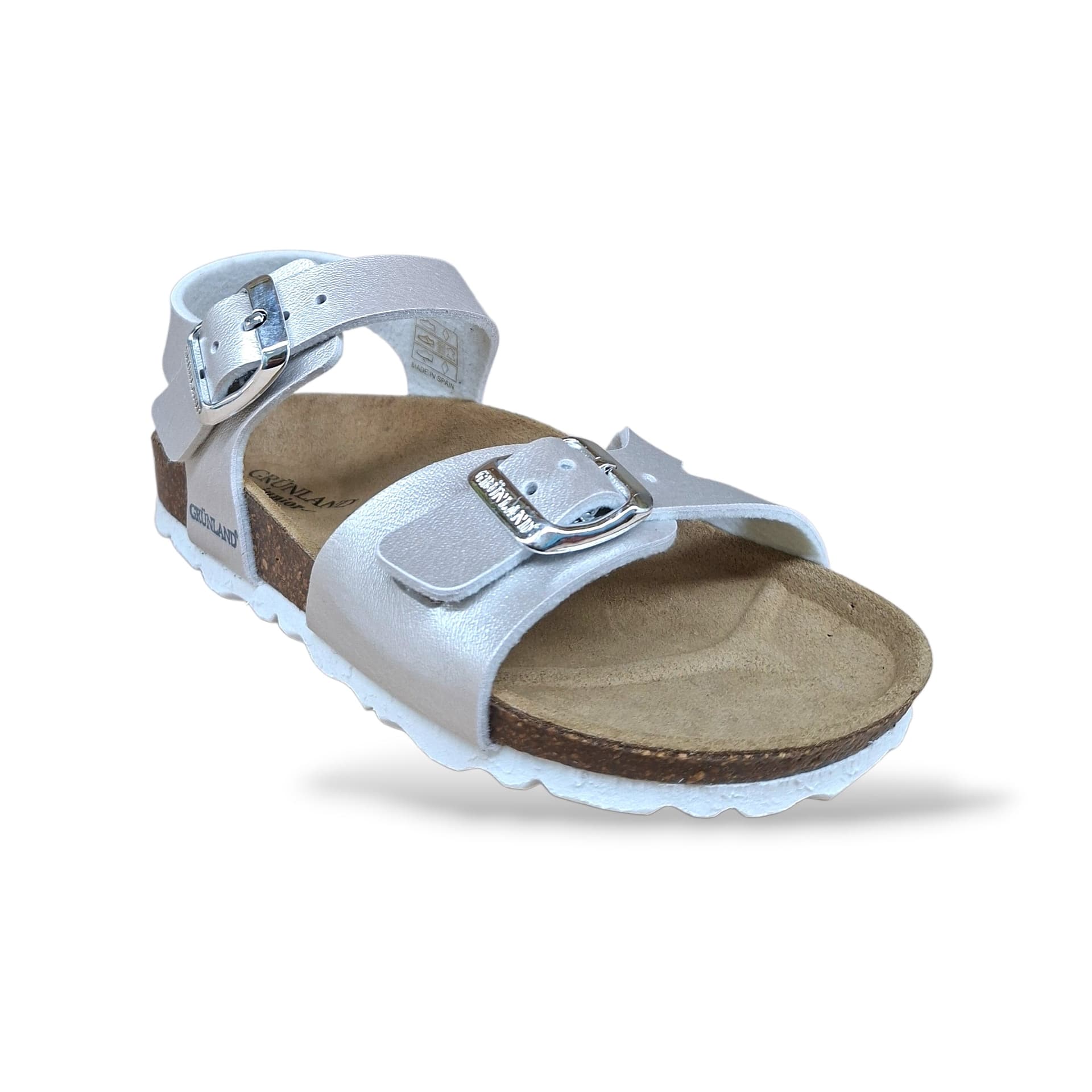 Sandalo Bio Sughero Bambine e Ragazze Grunland Junior Luce Perla – Fibia Sottopiede Sughero EVA - 2