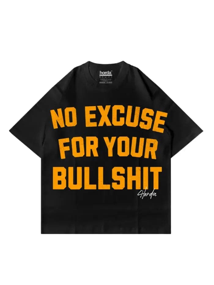 T-Shirt Nera 200gr Oversize Cotone Made in Italy No Excuse - 5