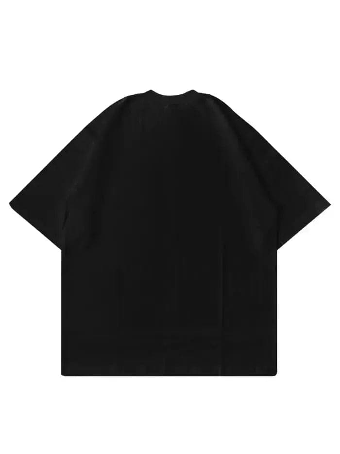 T-Shirt Nera 200gr Oversize Cotone Made in Italy No Excuse - 3