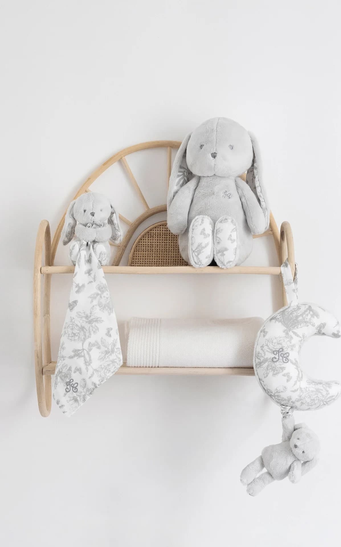 Coniglietto Musicale Tartine et Chocolat Toile de Jouy – Grigio
