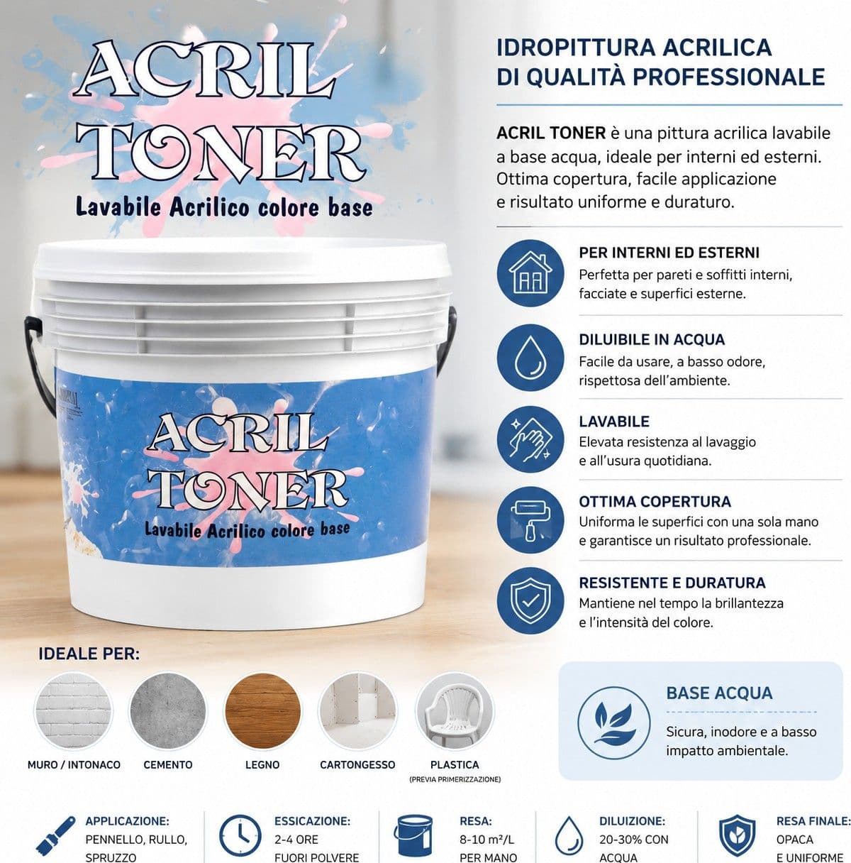 IDROPITTURA ACRILICA VERDE BOSCO LT2,5 - 2