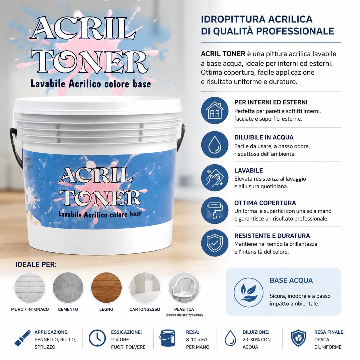 IDROPITTURA ACRILICA VERDE BOSCO LT2,5 - 2